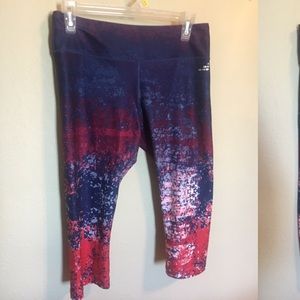 Blue and Red Crop Legging